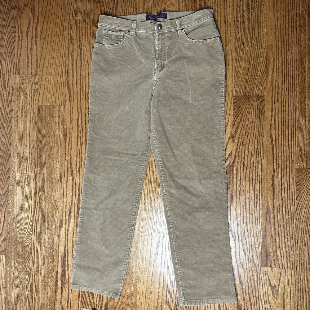 Gloria Vanderbilt Corduroy Pants Size 12 Short Beige Tan